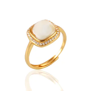 【Woogie武吉珠寶】琥珀蜜蠟精品白蜜蠟戒指(蛋面白蜜蠟)