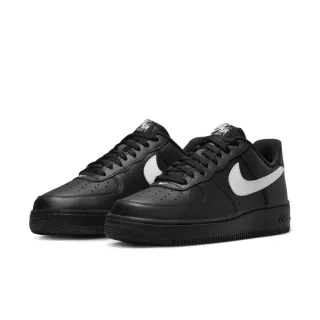【NIKE 耐吉】運動鞋 休閒鞋 男鞋 女鞋 AIR FORCE 1 07 全黑 白勾 AF1 低筒 皮革 情侶鞋(FZ0627010)