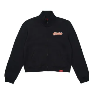 【Dickies】女款黑色羅紋立領胸前品牌刺繡Logo短版外套｜DK0A87DQBLK