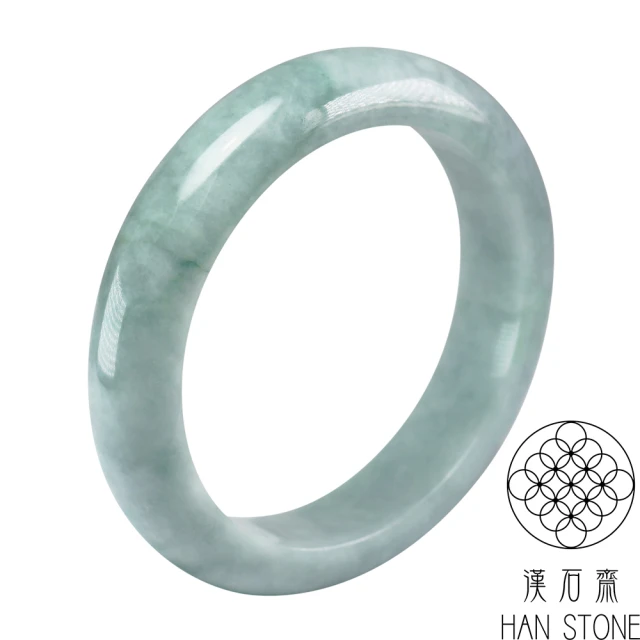 漢石齋 天然翡翠A貨 手鐲玉鐲 飄花種 福 利 品(手圍18.3/版寬13.9mm)