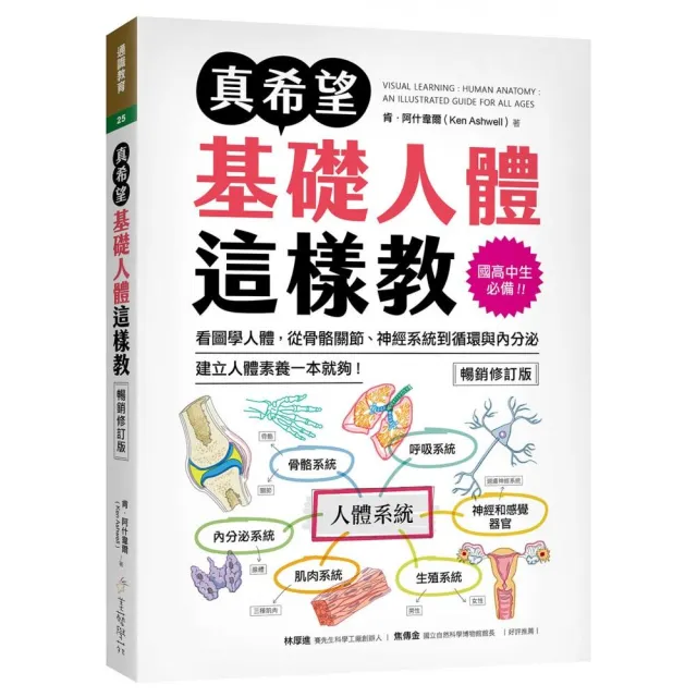 真希望基礎人體這樣教【暢銷修訂版】：國高中生必備！看圖學人體 從骨骼關節、神經系統到循環與內分泌 建立