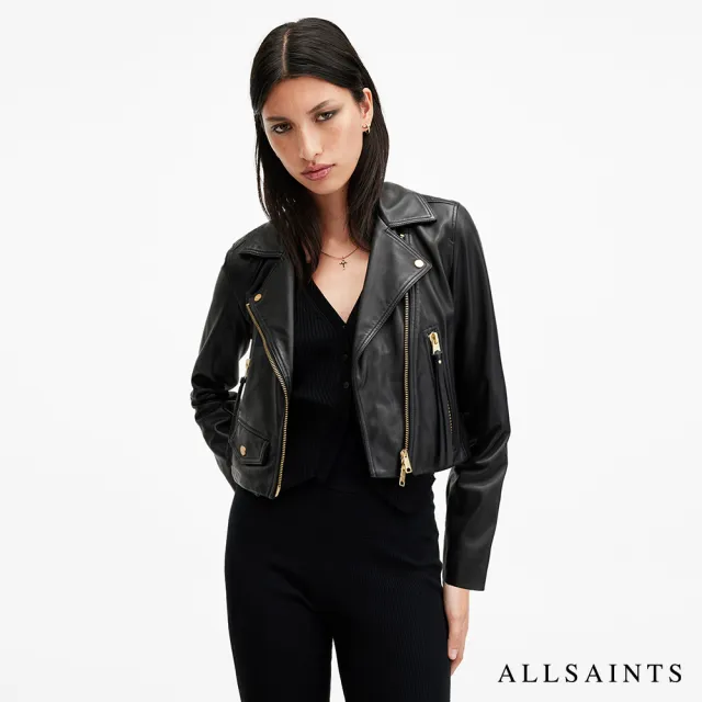 【ALLSAINTS】ELORA 修身短版羊皮騎士皮衣 W088LB(修身版型)