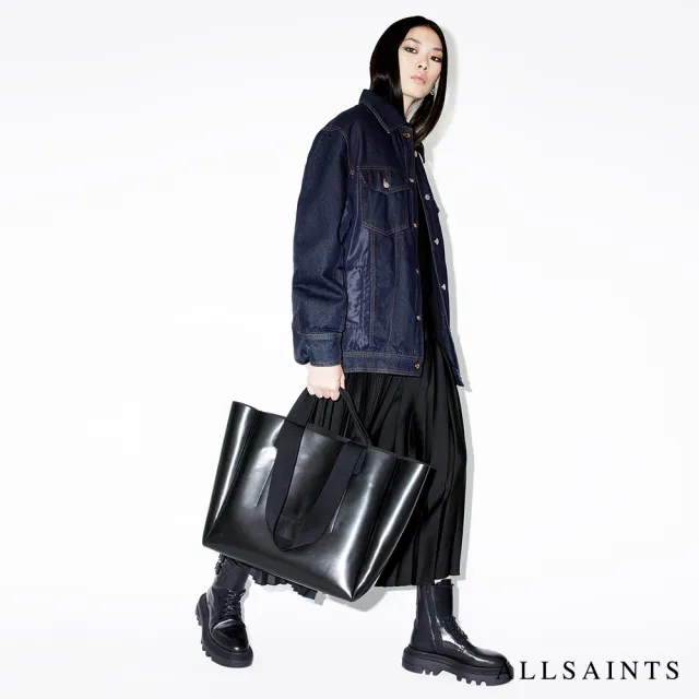 【ALLSAINTS】DILLAN 寬鬆牛仔飛行員拼接外套 W007OA(寬鬆版型)