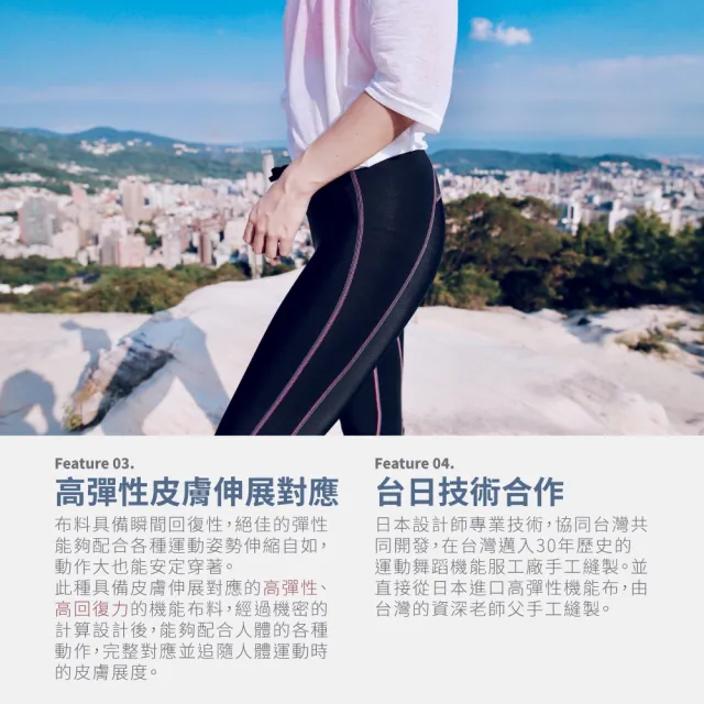 【FREEZONE】現貨 多彩配線緊身壓力七分褲 女款-FZ100型(高彈力機能壓縮/日著瑜珈運動/慢跑登山/健身)