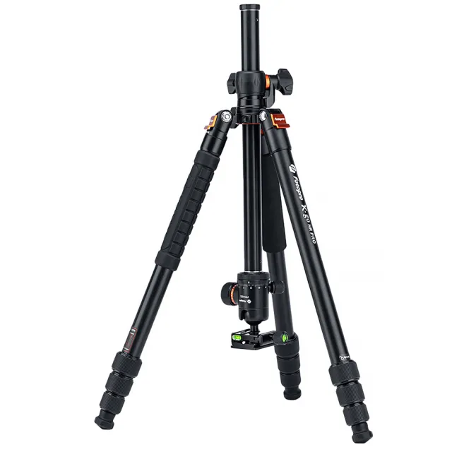 【FOTOPRO】X-GO HR PRO 鋁合金三腳架套組(公司貨 專業橫置中軸腳架 單腳架 反折 載重8公斤 適合翻拍)