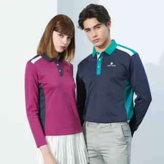 【pierre cardin 皮爾卡登】網路獨家 男女款 吸濕排汗胸前印花長袖POLO衫(多款任選)