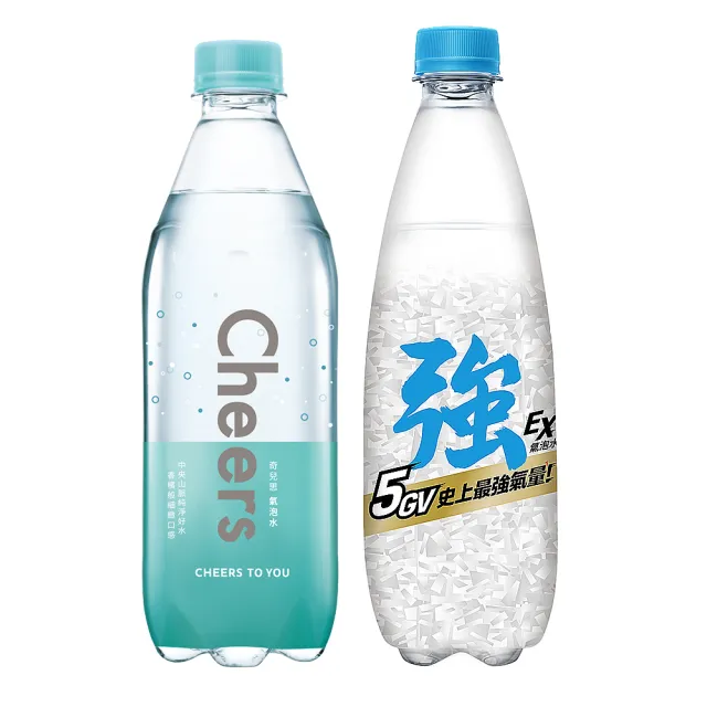 【泰山】Cheers氣泡水+泰山強氣泡水500ml 24入各1箱 共48入(新裝上市)