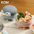 【KOM】海洋系列｜316不鏽鋼兒童矽膠學習隔熱碗-2入組(另贈飛魚湯匙*2+叉子*2+小鯨魚抽繩提袋*1)