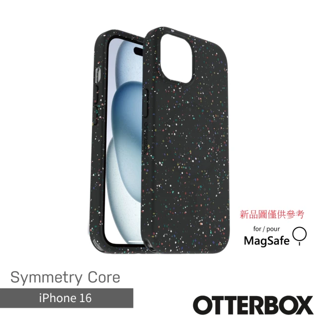 OtterBox iPhone 16 6.1吋 Symmetry Core 炫彩幾何保護殼-午夜黑(支援MagSafe)