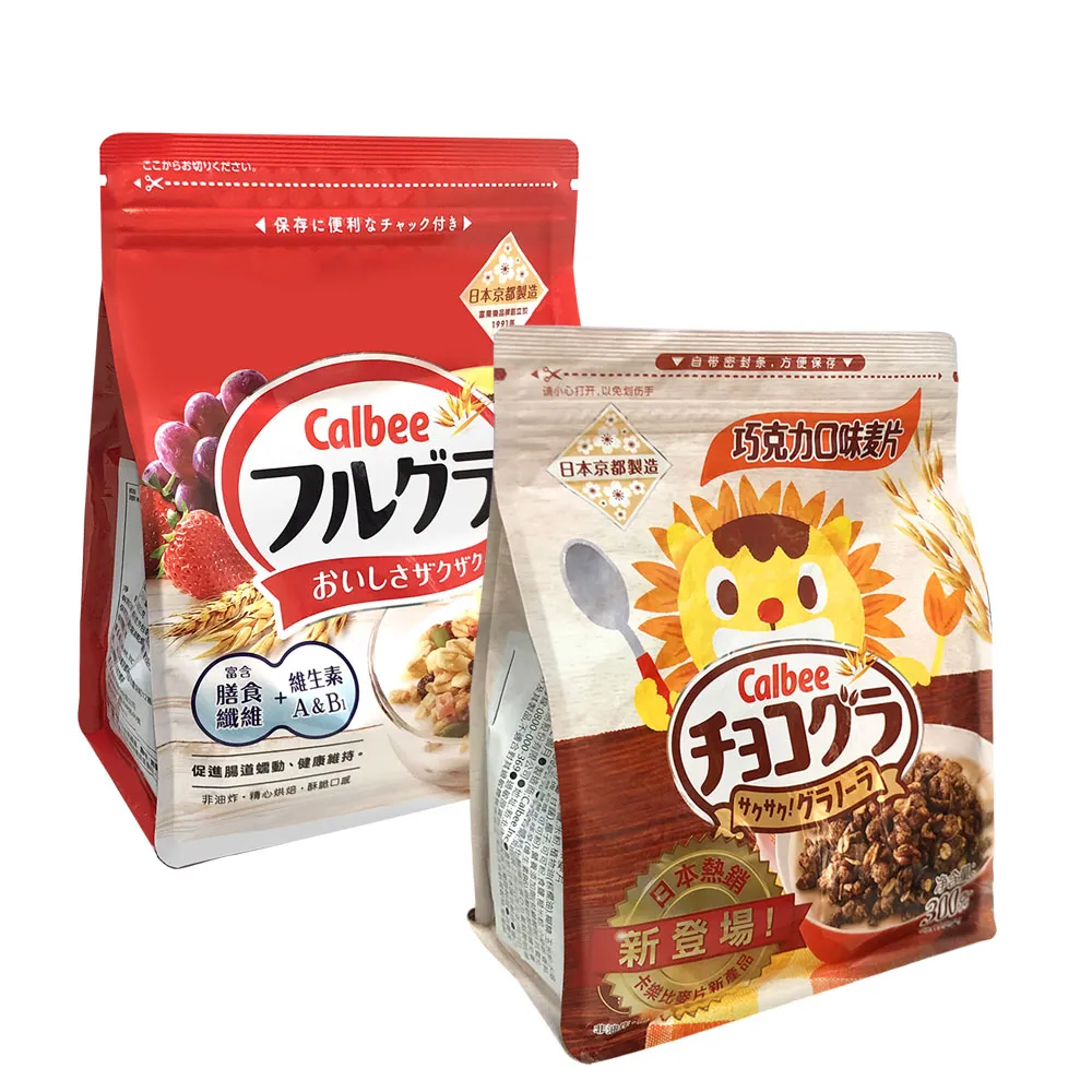 【Calbee 卡樂比】Calbee卡樂比 富果樂水果麥片/巧果樂巧克力口味麥片健康早餐首選(380g/300g任選)