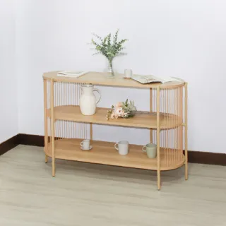 【巧屋家居】貝爾特 編繩 餐邊櫃(三層櫃 餐櫃 置物架 收納層架 收納櫃 美耐皿)