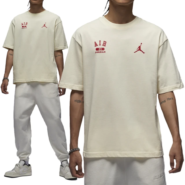 NIKE 耐吉 J SS Crew OS GCEL 男款 米黃色 休閒 喬丹 重磅 寬鬆 上衣 短袖 HQ1575-113