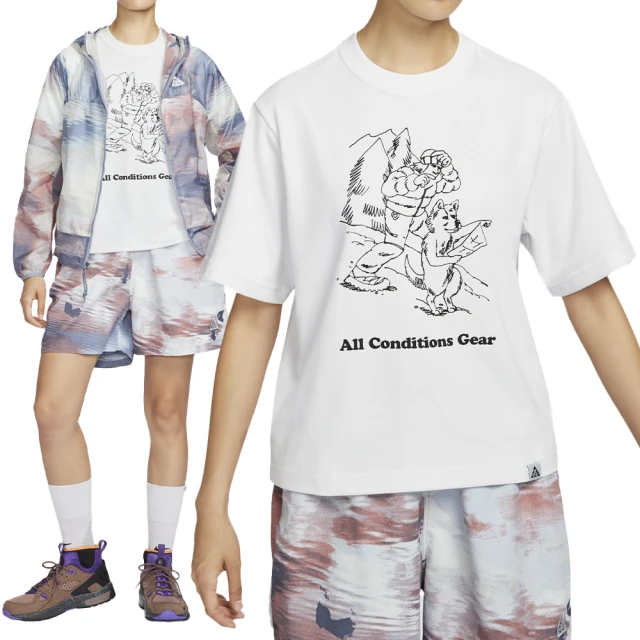 NIKE 耐吉 ACG DF SS Tee GFX 女款 白色 印花 輕微 落肩 上衣 塗鴉 圓領 短袖 FV7326-121