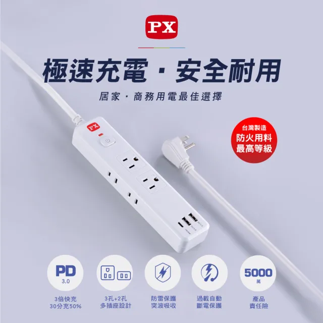 【買一送一 PX 大通】POL-161P USB電源延長線