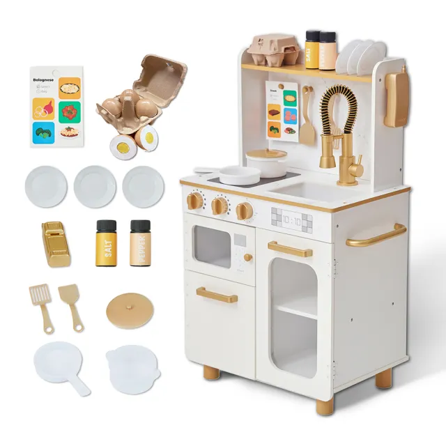 【Teamson】曼非斯木製家家酒玩具廚房(是玩具廚房 也是裝飾品)