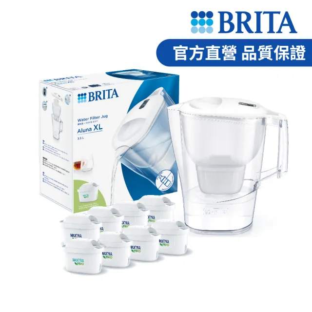 【BRITA】官方直營 7入MXPRO去水垢濾芯贈Aluna XL濾水壺(共1壺8芯)