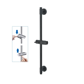 【CAESAR 凱撒衛浴】304 不鏽鋼淋浴滑桿霧面黑(不含安裝 / 蓮蓬頭升降桿)