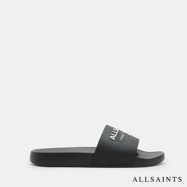 ALLSAINTS REID 公羊頭骨絲光短袖POLO衫-黑