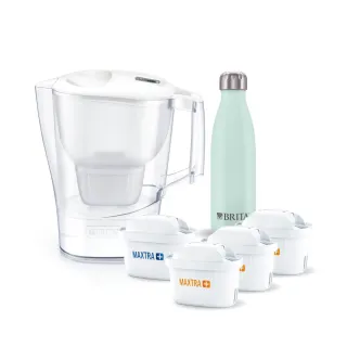 【BRITA】官方直營 Aluna XL愛奴娜濾水壺+去水垢3入濾芯+保溫瓶(共1壺4芯+贈1瓶)