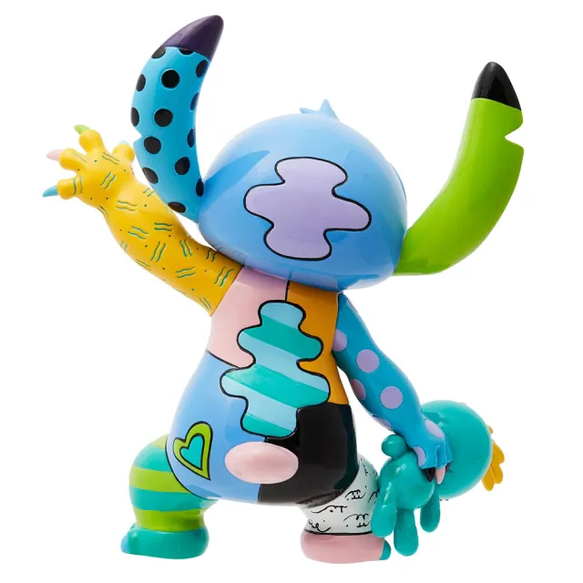 【Enesco】Disney 迪士尼 星際寶貝 Romero Britto系列 史迪奇和小金塑像居家擺飾