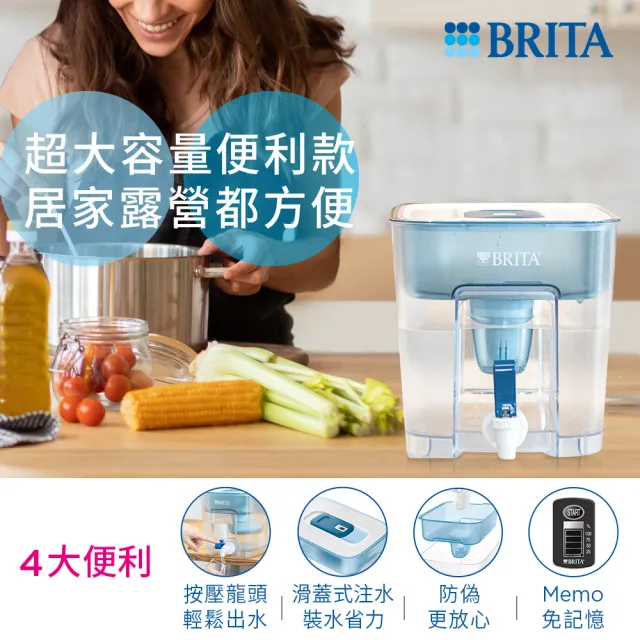 【BRITA】官方直營 Flow 濾水箱 藍色+MXPRO濾芯(共1壺1芯)