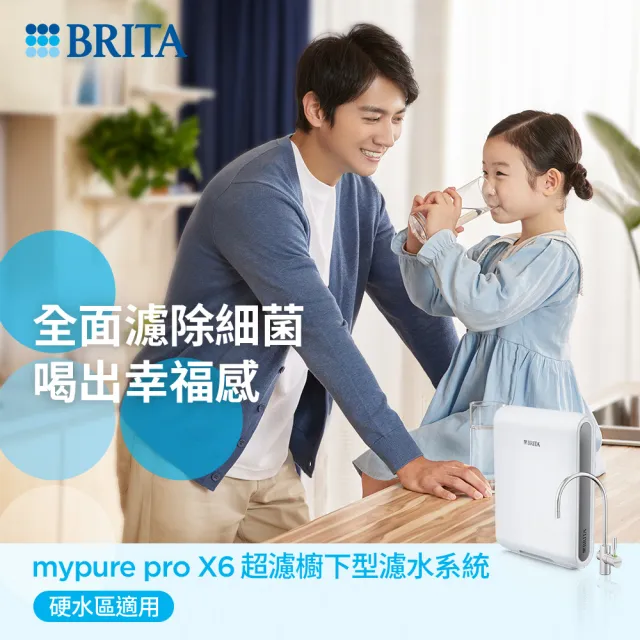 【德國BRITA】mypure Pro X6 超微濾專業級淨水系統(NSF42/53/401標準檢驗合格 全面濾菌)