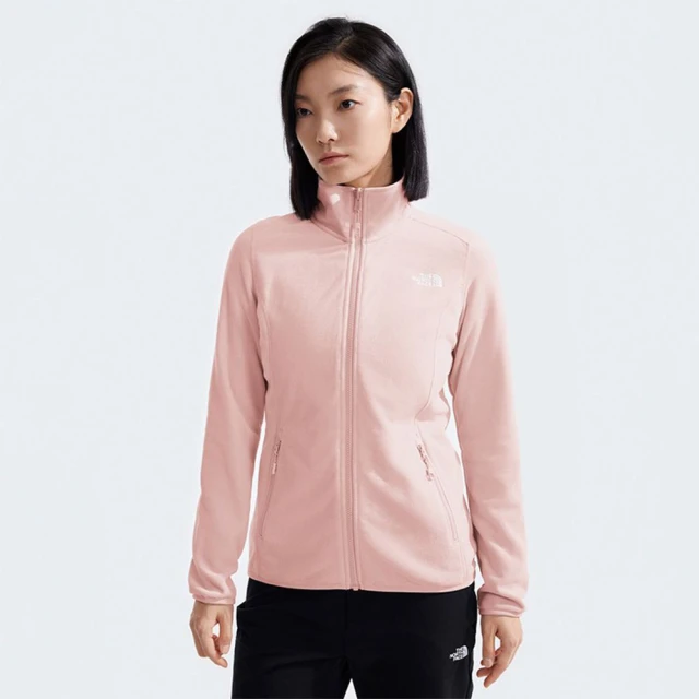 The North Face TNF 北臉 休閒 立領抓絨外套 W 100 GLACIER FZ-AP 女 粉(NF0A8AYFLK6)