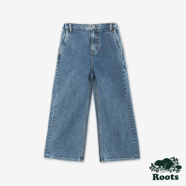 Roots Roots 大童-WIDE LEG DENIM 長褲(藍色)