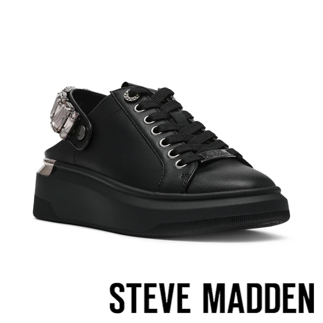 steve madden GALEXI 方鑽綁帶休閒涼拖鞋(黑色)