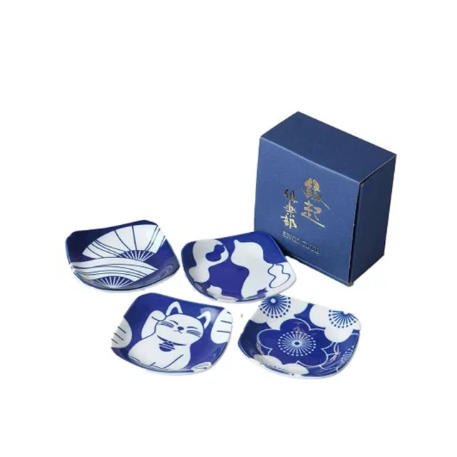 日本製緣起招財貓4小皿組(平輸品)