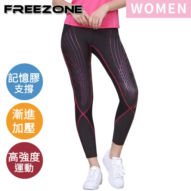 FREEZONE 現貨 機能運動壓力壓縮長褲 女款-FZ1000II型(強力包覆/慢跑登山/健身重訓/台灣製/日本布)