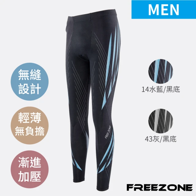 FREEZONE 現貨 機能運動壓力壓縮長褲 男款-FZ800型 流線款(輕量無縫/瑜珈/慢跑/登山/健身重訓)