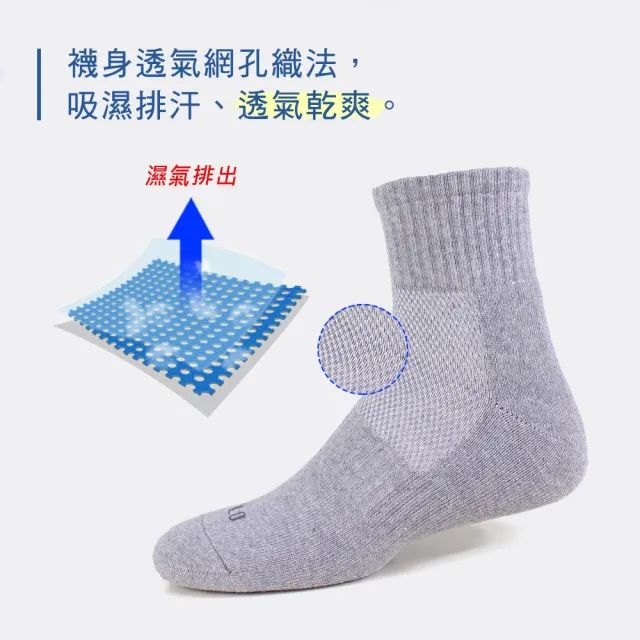 【PULO】9雙組 純棉氣墊休閒短襪(毛巾底氣墊襪/吸溼透氣/厚運動襪/學生襪/女襪子/短襪/防磨抗磨耐磨)