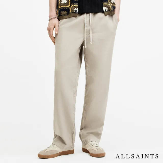 【ALLSAINTS】HANBURY 輕薄亞麻休閒長褲-灰 MF080Y(常規版型)