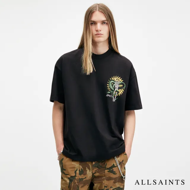 【ALLSAINTS】KRAIT 純棉寬鬆塗鴉短袖T恤 M018PB(寬鬆版型)