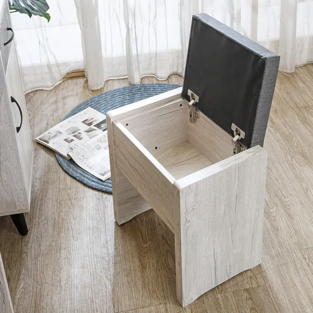 【柏蒂家居】泰特2.7尺化妝桌/開門式鏡台/梳妝台(贈收納化妝椅)