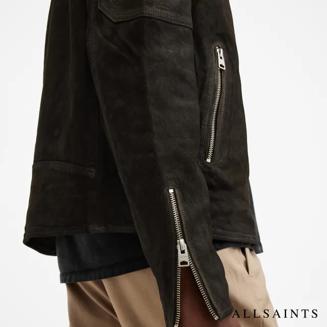 【ALLSAINTS】CORA 經典簡約純羊皮麂皮衣外套 M064LB(常規版型)