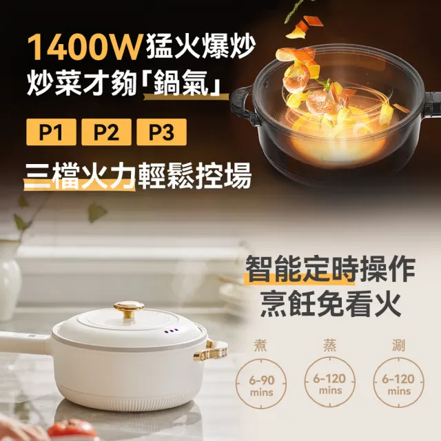 【DAEWOO 大宇】麥飯石多功能爆炒28cm料理電炒鍋/電子鍋(DW-EC001)