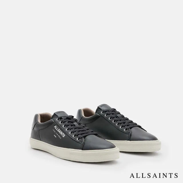 【ALLSAINTS】UNDERGROUND 低筒牛皮LOGO休閒鞋-黑 MF705X(男款)