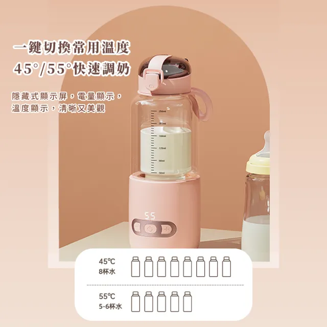【無線暖奶】USB恆溫加熱溫奶器(便攜 外出沖奶 嬰兒 溫水壺 泡奶 玻璃奶瓶 寶寶 加熱器 調乳器 幼兒)