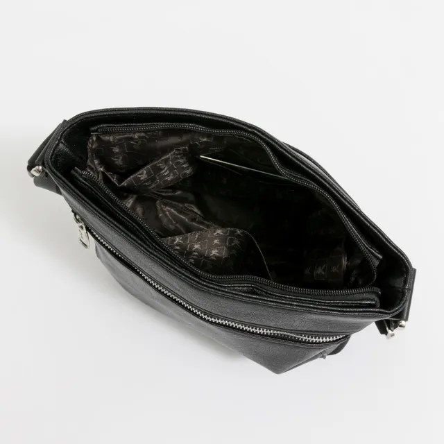 【PLAYBOY】下沉式斜背包 Matte Black系列(黑色)