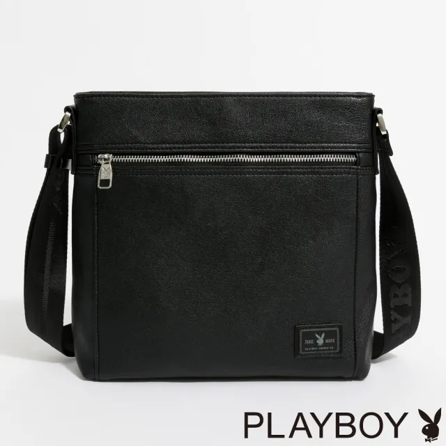 【PLAYBOY】下沉式斜背包 Matte Black系列(黑色)