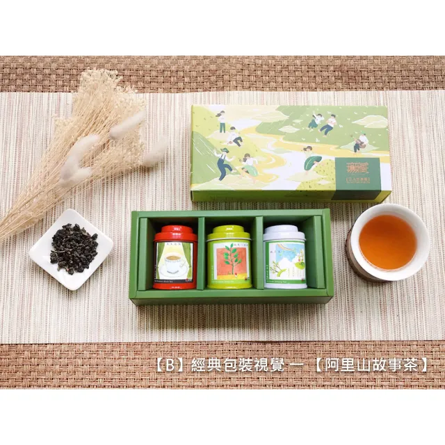 【無藏茗茶】茶葉禮盒-清新款-3入茶葉小禮盒×2盒組(金萱紅茶、金萱綠茶、金萱烏龍/附提袋)