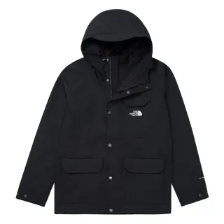 【The North Face 官方旗艦】北面男款黑色DryVent防水透氣多口袋連帽衝鋒衣｜88RA4H0(外套)