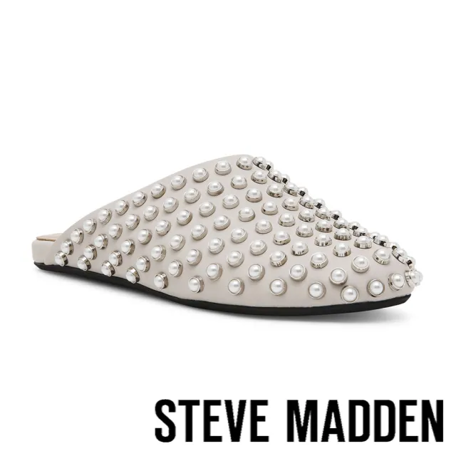 【steve madden】GLIMMER 率性珍珠穆勒拖鞋(米色)