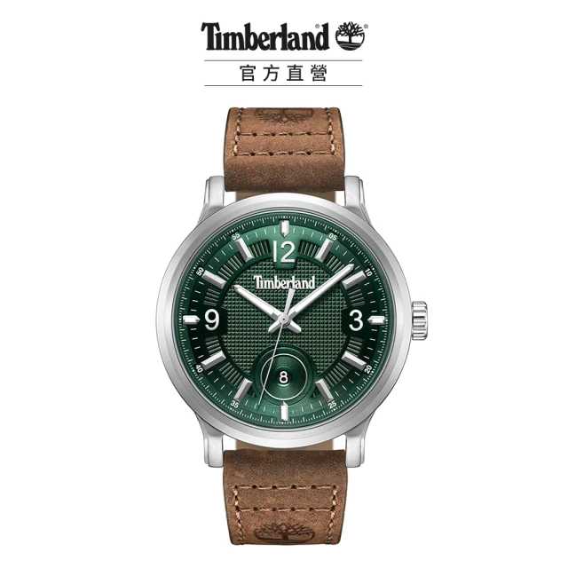 Timberland 男錶DRISCOLL系列 雙層紋理腕錶 皮帶-綠/咖46mm(TDWGB0055901)