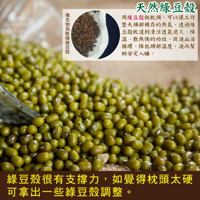 【LASSLEY】亞藤艾草綠豆殼枕(艾草枕 豆枕 舒眠 天然 透氣 清涼 台灣製造)