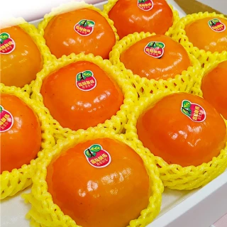 【WANG 蔬果】摩天嶺高山9A甜柿特大顆10顆x1盒(300g/顆_禮盒_中秋禮盒)