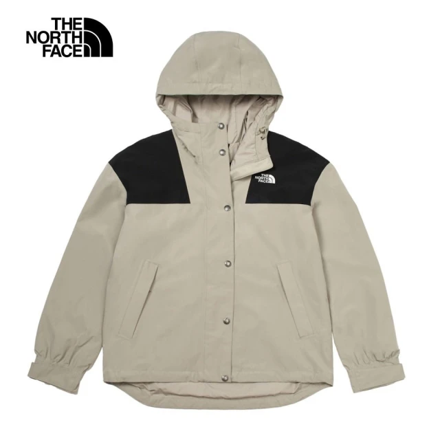 The North Face TNF 北臉 防潑水 透氣連帽衝鋒外套W DRYVENT BLOCKING JACKET-AP 女 灰綠(NF0A7QSI5IF)