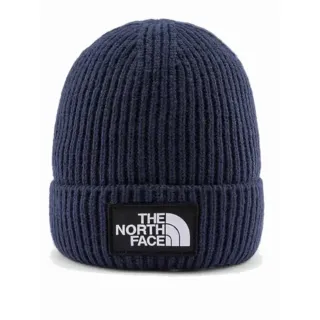 【The North Face】TNF 北臉 休閒 保暖帽 毛帽 TNF LOGO BOX CUFFED BEANIE 男 女 藍色(NF0A3FJX8K2)